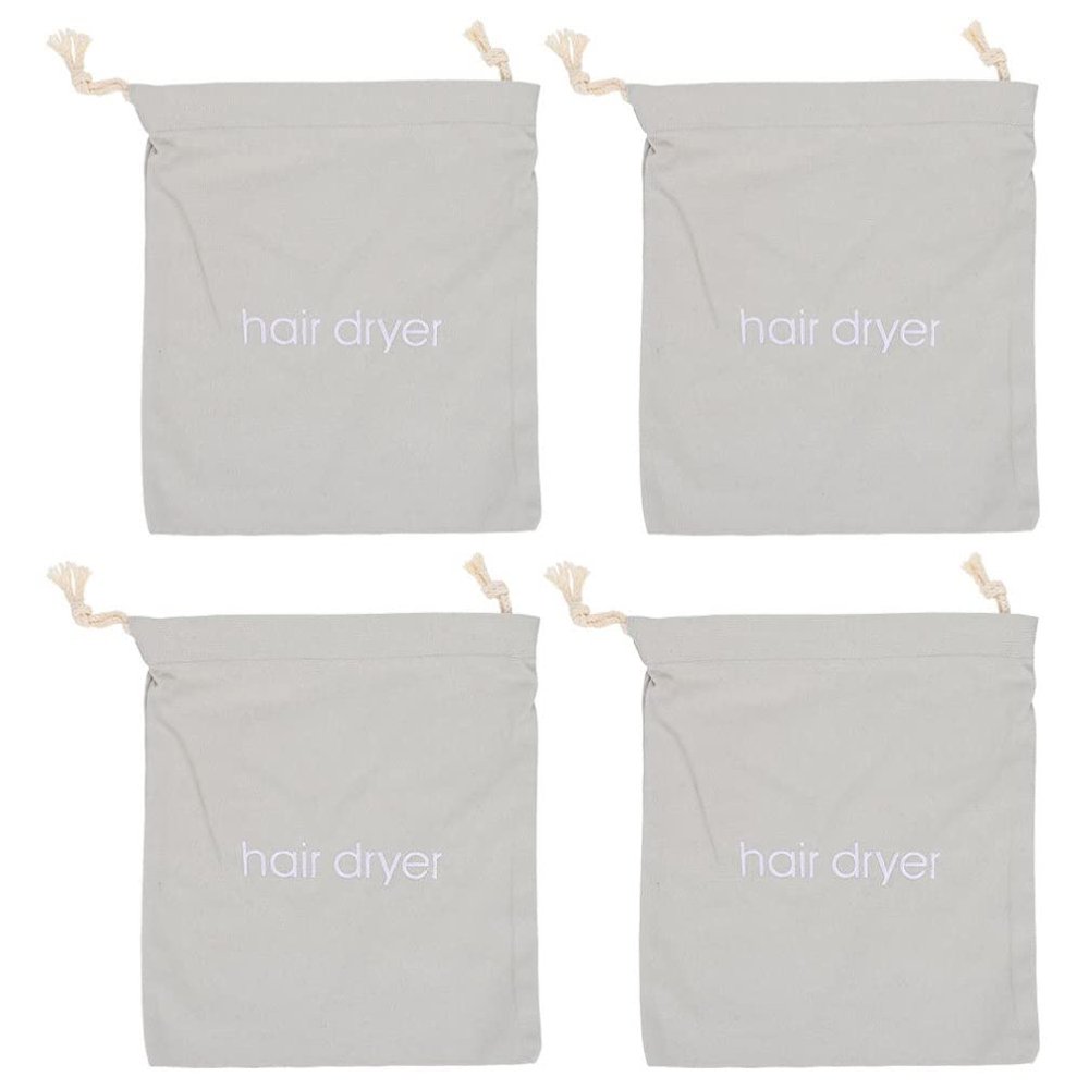 FOMIYES 4pcs Hair Dryer Organizer Bags with Drawstring Cloth Travel Storage