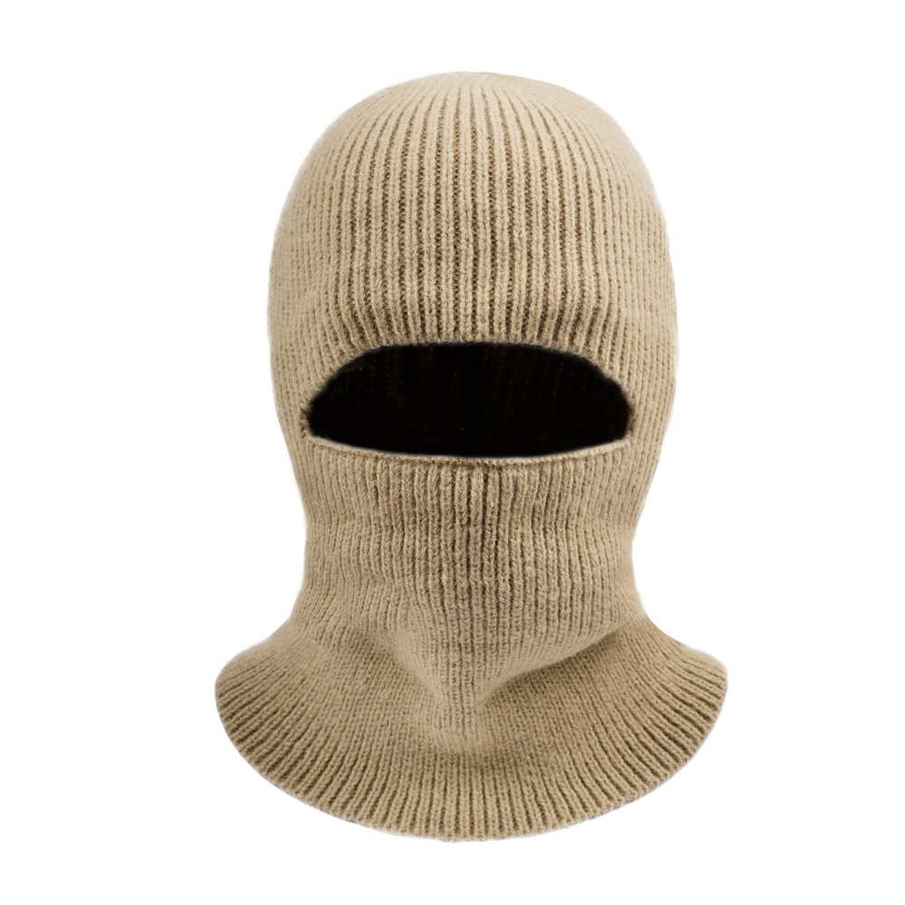 CLAPE Ski Mask Windproof Balaclava for Cold Weather Knitted Beanie Hat Cap Full Face Mask Hood Balaclava Knit Skull Cap,Khaki