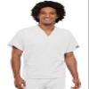Cherokee Scrub Set for Men and Women from, Traditional Fit V-Neck Top 4777 with Natural Rise Drawstring Cargo Pant 4100, White- M Top/M Pant view 2