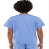 Cherokee Scrub Set for Men and Women from, Traditional Fit V-Neck Top 4777 with Natural Rise Drawstring Cargo Pant 4100, Ciel- XS Top/XXS Pant view 4