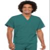 Cherokee Scrub Set for Men and Women from, Traditional Fit V-Neck Top 4777 with Natural Rise Drawstring Cargo Pant 4100, Teal Blue- XS Top/XS Short Pant view 2