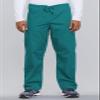 Cherokee Scrub Set for Men and Women from, Traditional Fit V-Neck Top 4777 with Natural Rise Drawstring Cargo Pant 4100, Teal Blue- XS Top/XS Short Pant view 3
