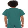 Cherokee Scrub Set for Men and Women from, Traditional Fit V-Neck Top 4777 with Natural Rise Drawstring Cargo Pant 4100, Teal Blue- XS Top/XS Short Pant view 4