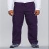 Cherokee Scrub Set for Men and Women from, Traditional Fit V-Neck Top 4777 with Natural Rise Drawstring Cargo Pant 4100, Eggplant- XL Top/L Short Pant view 3