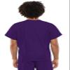 Cherokee Scrub Set for Men and Women from, Traditional Fit V-Neck Top 4777 with Natural Rise Drawstring Cargo Pant 4100, Eggplant- XL Top/L Short Pant view 4