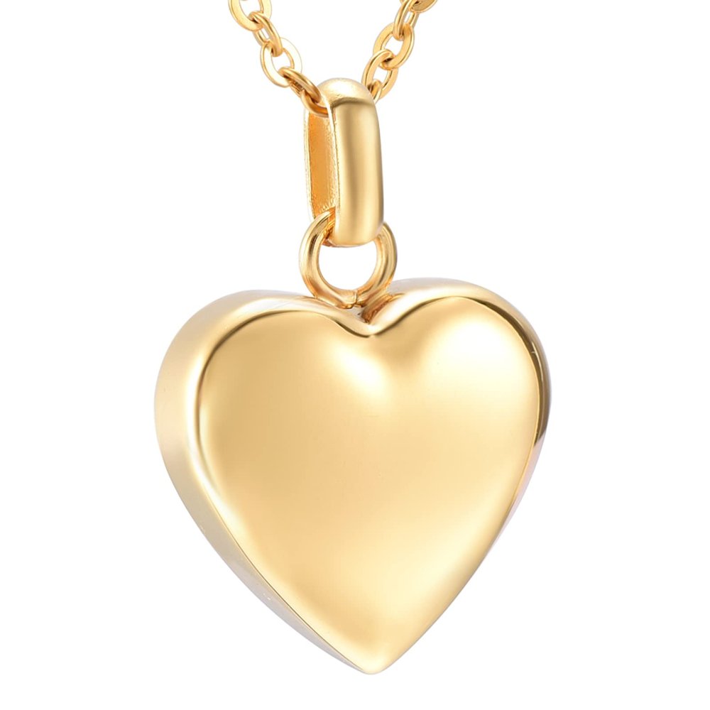 BIAIHQIE High Polished Heart Stainless Steel Cremation Pendant Memorial Necklace Ashes Urn Keepsake Funeral Jewelry Free Engraved