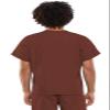 Cherokee Scrub Set for Men and Women from, Traditional Fit V-Neck Top 4777 with Natural Rise Drawstring Cargo Pant 4100, Chocolate- XL Top/L Pant view 4
