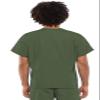 Cherokee Scrub Set for Men and Women from, Traditional Fit V-Neck Top 4777 with Natural Rise Drawstring Cargo Pant 4100, Olive- M Top/S Short Pant view 4