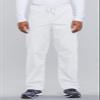 Cherokee Scrub Set for Men and Women from, Traditional Fit V-Neck Top 4777 with Natural Rise Drawstring Cargo Pant 4100, White- M Top/M Short Pant view 3