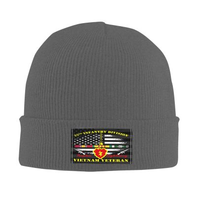 25th Infantry Division Vietnam Veteran Beanie Cap Knit Skull Caps Winter Warm Pullover Cap Deep Heather