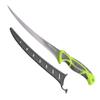 Smith's 51388 Mr. Crappie 8 Curved Super Flex Fillet Knife - Stainless Steel Blade - Non-Slip Soft Grip Handle - Sheath - Curved Fillet Knife - Deboning & Game Processing - Fishing Knife,Green view 1