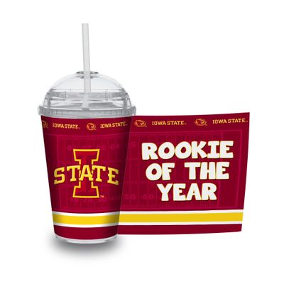 Rico Industries NCAA Iowas State Cyclones College 12oz Acrylic Tumbler with Hinged Lid for Youths, Officially Licensed Youth Tumbler with Swirly Straw for NCAA Fans