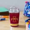 Rico Industries NCAA Iowas State Cyclones College 12oz Acrylic Tumbler with Hinged Lid for Youths, Officially Licensed Youth Tumbler with Swirly Straw for NCAA Fans view 3