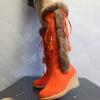 hlysgo Women's Winter Warm Outdoor Long Boots High Heels Fashion Wedge Bootie Faux Fur Comfortable Knee High Fuzzy Boot view 4