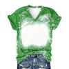 Women Summer Tops Dressy Casual Tees Trendy Bleached Shirts Sexy Top Blouse 2025 Fashion Printed T-Shirt Green view 2