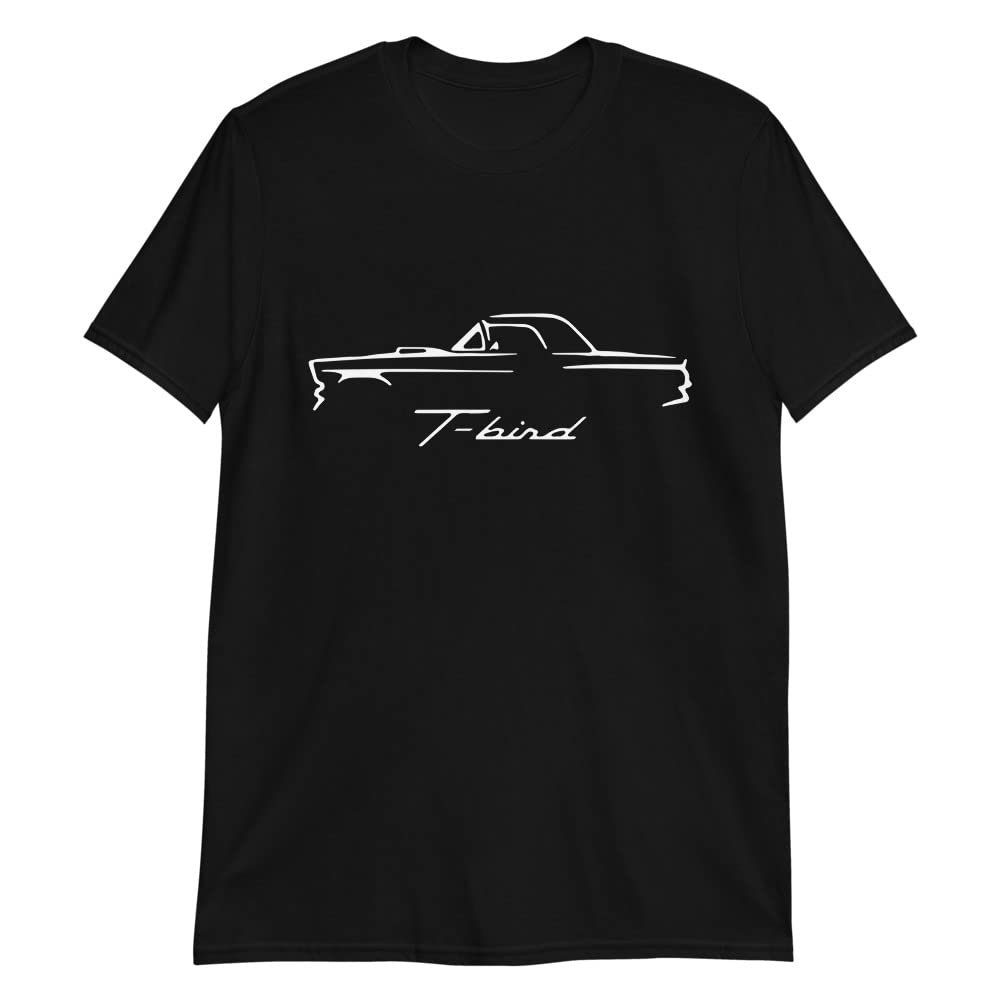 1957 Thunderbird Antique Classic Car Outline Silhouette Short-Sleeve Unisex T-Shirt Black