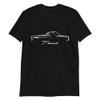 1957 Thunderbird Antique Classic Car Outline Silhouette Short-Sleeve Unisex T-Shirt Black view 1