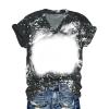 Women Summer Tops Dressy Casual Tees Trendy Bleached Shirts Sexy Top Blouse 2025 Fashion Printed T-Shirt Black view 2
