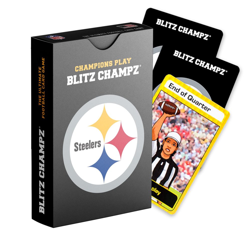 Blitz Champz Pittsburgh Steelers Official NFL Playing Cards & Pittsburgh Steelers Gifts for Men & Women, Fun Travel Card Games for Adults & Kids Ages 7+, Camping Games for Friends & Family Game Night