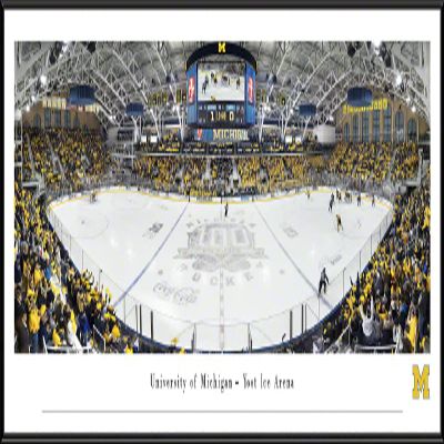 Michigan Wolverines Hockey - 40.25x13.75-inch Standard Framed Print by Blakeway Panoramas