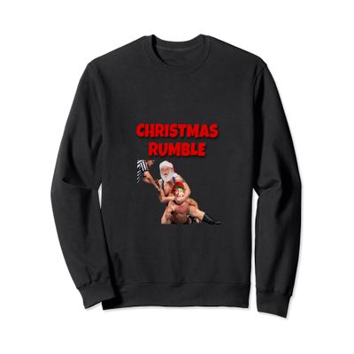 Christmas Rumble Santa Wrestling Elf - Funny Sweatshirt