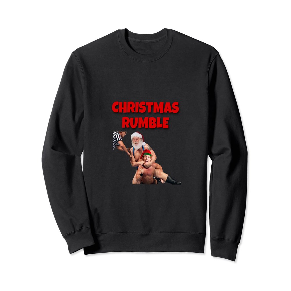 Christmas Rumble Santa Wrestling Elf - Funny Sweatshirt