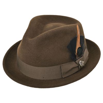 Bigalli Roma Wool Felt Trilby Fedora | Chocolate X Large