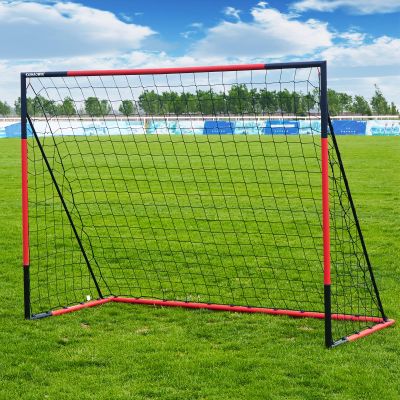 Soccer Goal 6'x4'|3'x2.5'|8'x6'-KAIHAOWIN Steel Frame Goal All Weather Soccer Net-Quick Assembly Training Sports Soccer Goals for Backyard Indoor Outdoor-Heavy Duty Metal Soccer Goals (8'x6')