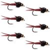 The Fly Fishing Place Tungsten Bead Head Red Copper John Nymph Fly Fishing Flies - Set of 6 Flies Hook Size 18 view 1