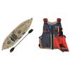 Lifetime Muskie Angler Sit-On-Top Kayak with Paddle, Tan, 120""" (90508) & Onyx Kayak Fishing Life Jacket, Universal, Tan view 1