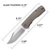 Petrified fish PFP03 Victor,3.58" K110 Satin Blade,140g Micarta Handel Flipper Liner lock Folding knife (Khaki Satin) view 3