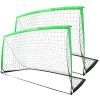RUNBOW 9x5 ft Portable Kids Soccer Goal for Backyard Adult Junior Large Practice Soccer Net with Carry Bag Set of 2 (9x5ft, Green, 2 Pack) view 1