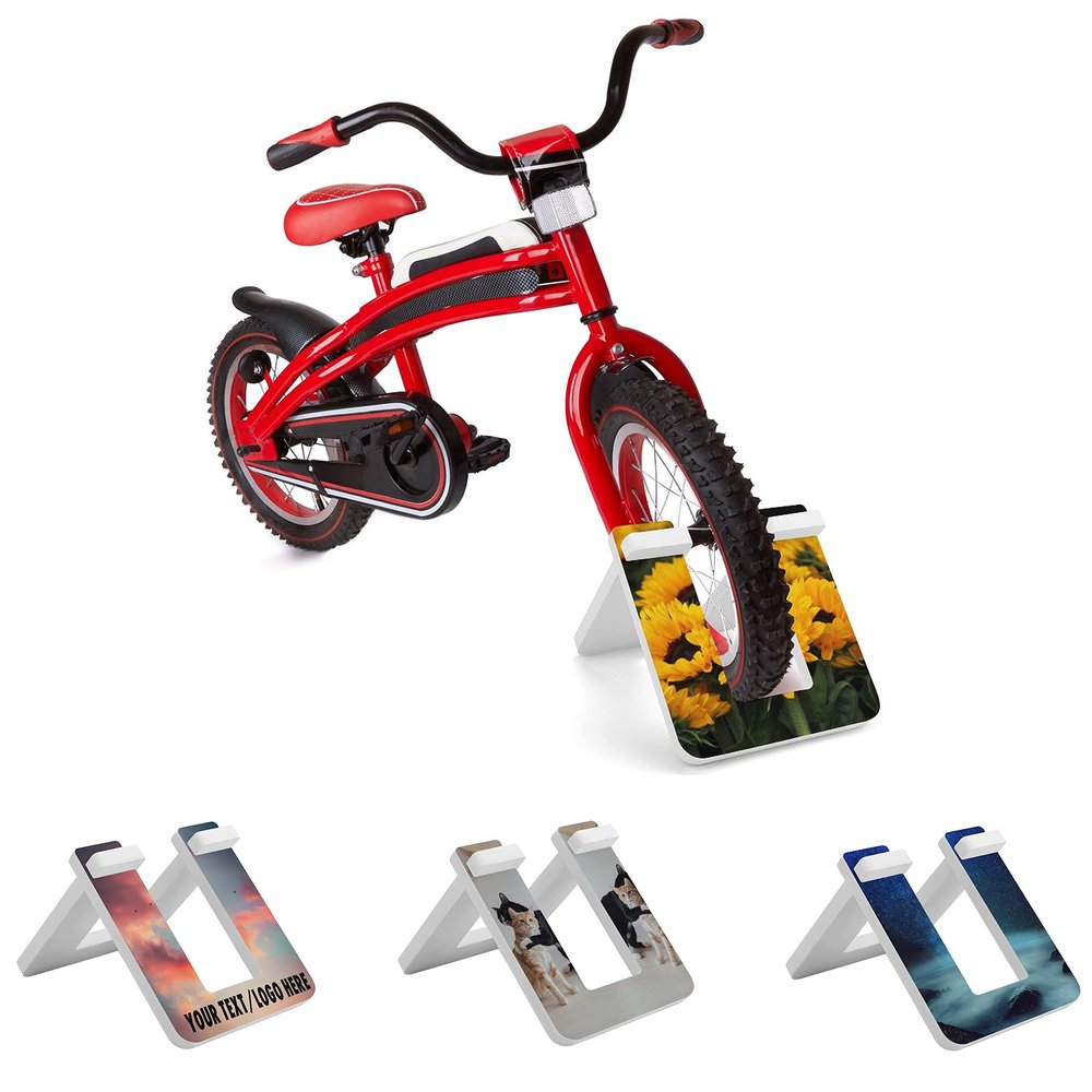 Custom Kids Balance Bike Parking Stand Design Your Photo Text Personalized Portable Bicycle Floor Rack Bicycle Park for Small Bike Home Business
