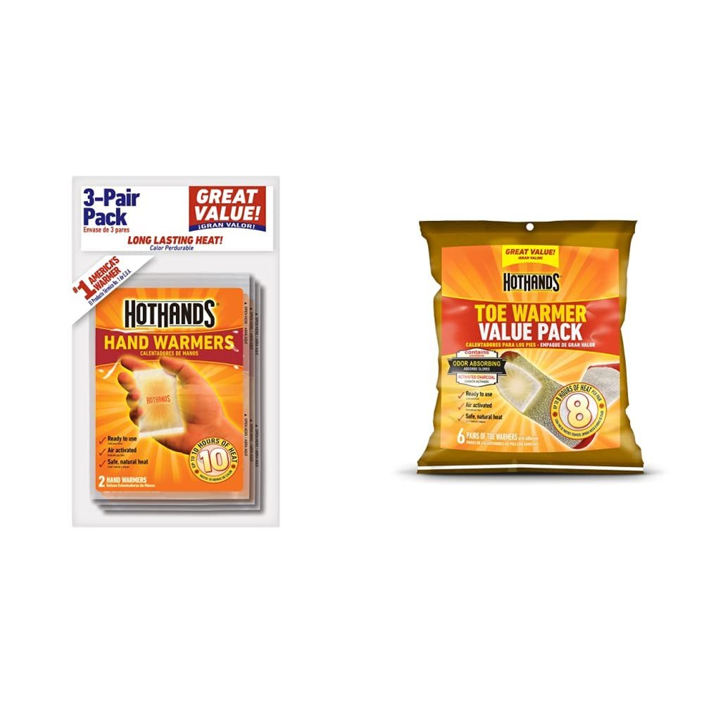 Hand and Toe Warmers Bundle - Natural Long Lasting Heat Packs
