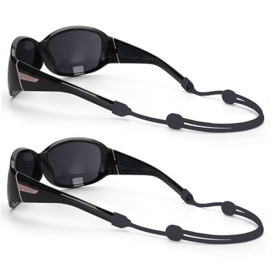 2-Pack Silicone Glasses Strap for Kids - Easy Adjustable Length, Sports-secure, No Tail, Soft & Comfortable Eyewear Strap to Keep Glasses Tight on Head During Outdoor Activities or Daily Use
