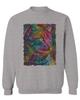 0532. Cat Colorful Cute Kitten Lover Mandala Neon Graphic Art Men's Crewneck Sweatshirt (Light Gray Large) view 1