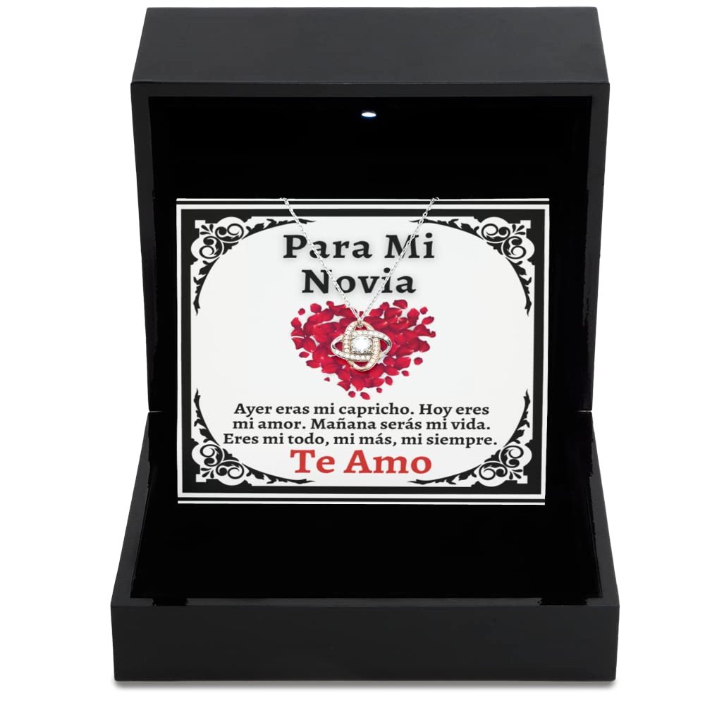 Love Knot Rose Gold Necklace Luxury Box Cadena para mujer o novia con diseo clsico y estilo moderno para futura esposa, mujer