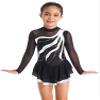 Aislor Girls Mesh Splice Figure Ice Skating Dress Long Sleeves Ballet Dance Gymnastics Leotards Tutu Dress Dancewear White 8 Years view 2