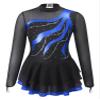 Aislor Girls Mesh Splice Figure Ice Skating Dress Long Sleeves Ballet Dance Gymnastics Leotards Tutu Dress Dancewear Royal Blue 16 Years view 1
