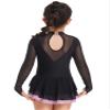 Aislor Girls Mesh Splice Figure Ice Skating Dress Long Sleeves Ballet Dance Gymnastics Leotards Tutu Dress Dancewear Pink 6 Years view 4