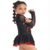 Aislor Girls Mesh Splice Figure Ice Skating Dress Long Sleeves Ballet Dance Gymnastics Leotards Tutu Dress Dancewear Red 8 Years view 2