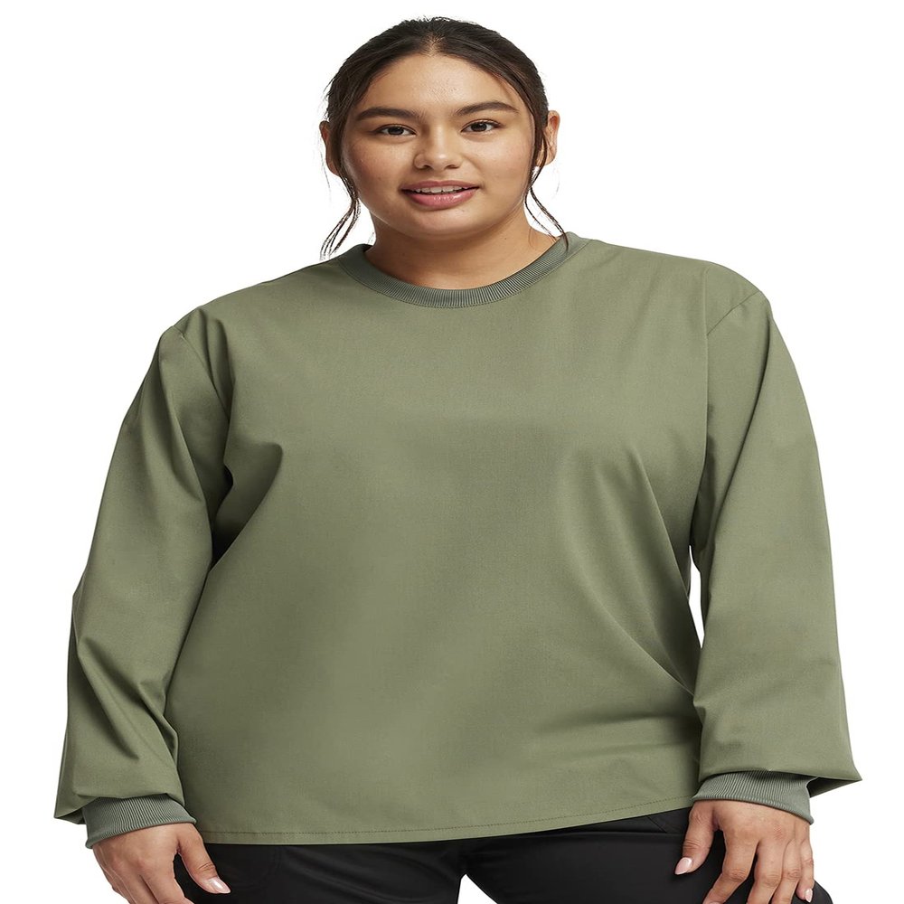 Cherokee Men & Women Scrubs Top Workwear Professionals Pocketless Crew Neck WW790, S, Olive