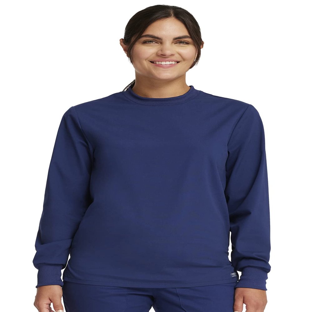 Cherokee Men & Women Scrubs Top Workwear Professionals Pocketless Crew Neck WW790, L, Navy