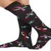 Cherokee Women's 10-15mmHg Compression Socks  Fun Print Knee Highs with Light Support, Soft Feel - PRINTSUPPORT, Plus, Bee Au-Some view 2