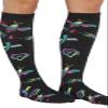 Cherokee Women's 10-15mmHg Compression Socks  Fun Print Knee Highs with Light Support, Soft Feel - PRINTSUPPORT, Plus, Bee Au-Some view 4