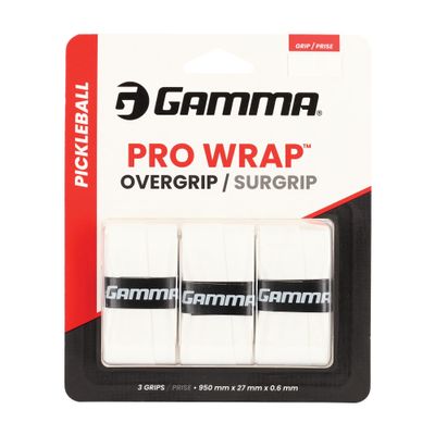Gamma Pickleball Pro Wrap Overgrip, Tacky, Durable, Soft Moisture Absorbent Paddle OG, Badminton, Padel Racket Grip, Multiple Colors, Versatile for All Skill Levels, White