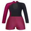 FEESHOW Girls 2Pcs Glitter Long Sleeve Leotards with Shorts Outfits Athletic Unitards Gymnastics Dancewear Clothes Red_A 8 Years view 2