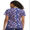 Cherokee Infinity Womens V-Neck Print Scrub Top with 2 Pockets, Rib-Knit Insert Logo O-Ring Detail & Shirttail Hem - CK634, S view 2
