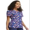 Cherokee Infinity Womens V-Neck Print Scrub Top with 2 Pockets, Rib-Knit Insert Logo O-Ring Detail & Shirttail Hem - CK634, S view 4