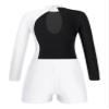 FEESHOW Girls 2Pcs Glitter Long Sleeve Leotards with Shorts Outfits Athletic Unitards Gymnastics Dancewear Clothes White_A 8 Years view 2